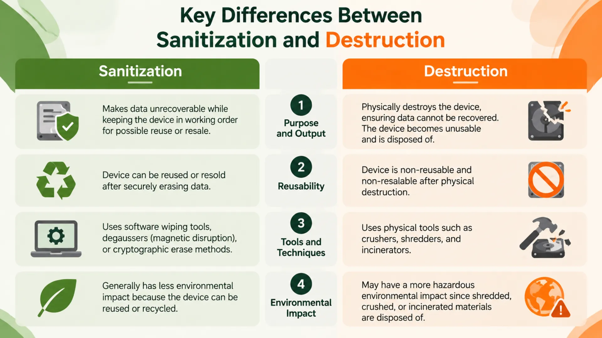 data sanitization vs destruction